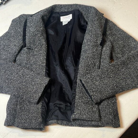 Talbots Petites Wool Blend Tweed Blazer Women's Size 2 Made in USA - Picture 4 of 6